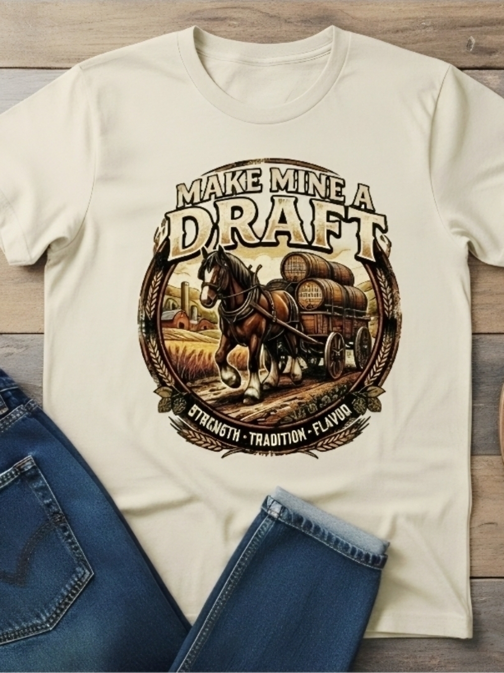 Make Mine a Draft Horse Shirt • Rustic Farm Western Tee • Beer Lover Unisex Tee